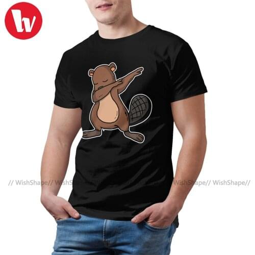 Beaver T Shirt Funny Cotton Basic T-Shirt Short-Sleeve Print Tshirt Big Man