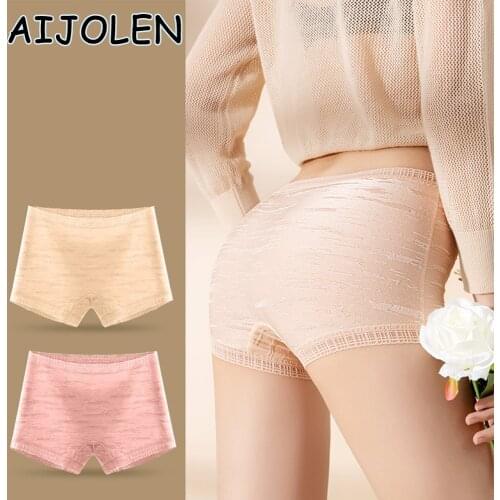 AIJOLEN Cotton Antibacterial Crotch Panties Breathable Soft Underwear Mid-waist Anti-fade Underpants Womens Boxer briefs
