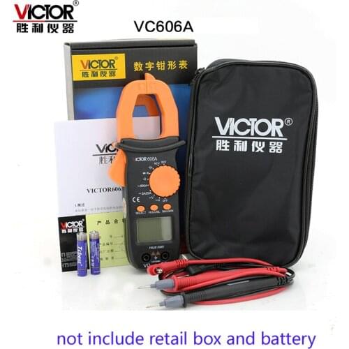 Victor VC606A/B/C Clamp Meter Multimeter AC Current 600A Voltage Resistance Capacitance Tester Backlight with black bag