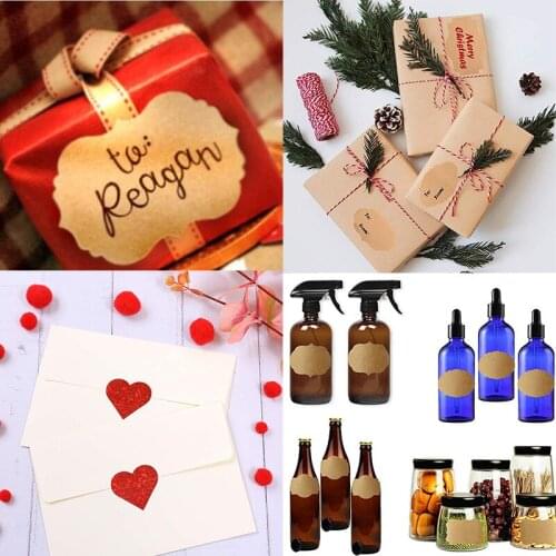 Adhesive DIY Sticker Blank Kraft Paper For Gift Cake Baking Sealing Packaging DIY Gift StickersBottle Sticker