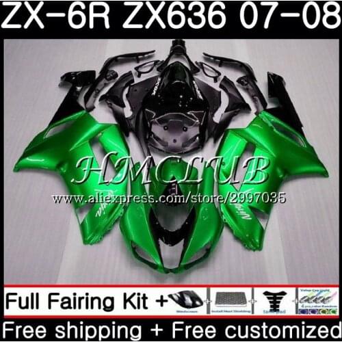 Body For KAWASAKI NINJA ZX 6R 6 R 600CC Light green ZX636 2007 2008 54HC.16 ZX600 ZX-636 ZX6R 07 08 ZX 636 ZX-6R 07 08 Fairing