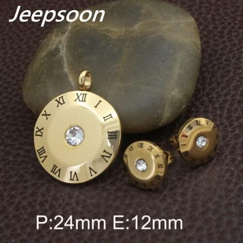 Round New Fashion Stainless Steel Jewelry Two Colors pendant and earring sets For Women Wholesale SGGFAYBD