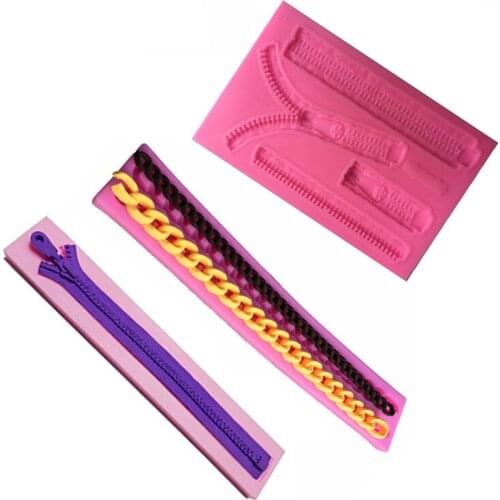 Super Big Zipper Cooking Tools Chocolate Ice Mold Wedding Decorating Silicone Mold Baking Fondant Candy Sugar Craft Diy Cake