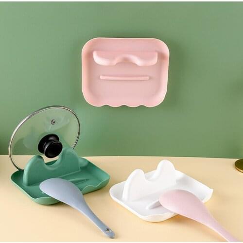 Kitchen Spoon Holders Fork Spatula Rack Shelf Organizer Plastic Spoon Rest Chopsticks Holder Non-slip Spoons Pad Kitchen Utensil