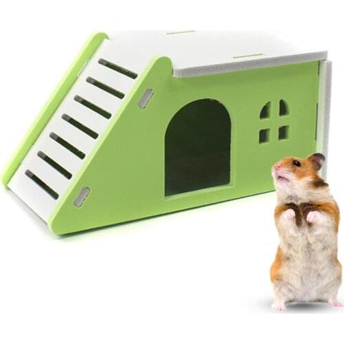 Small Pet Hamster Hideout House Cage Gerbil Climbing Playing Huts With Ladder Rodent Exercise Toy Supplies For Guinea Pig Ferret