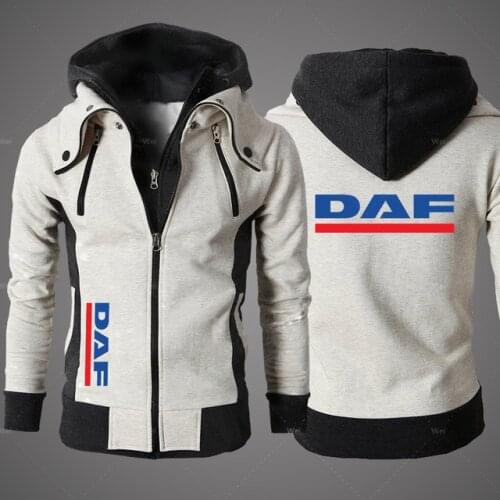 New Spring Autumn DAF Logo Mens Outdoor Casual Male Jackets Warm Hoodies High Quality Harajuku Sweatshirts Outwear