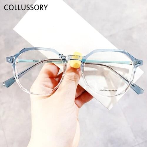 Fashion Bue Light Blocking Glasses Irregular Men Women Anti Blue Light Glasses Computer Glasses Clear Polygonal Non Prescription