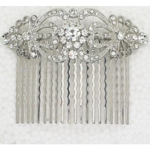 Wholesale 12piece/lot Clear Crystal Rhinestone hair Comb L045 A