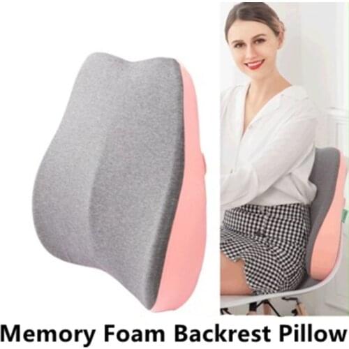 Memory Foam Cushion Office Chair S Arc Back Pillow Home Waist Backrest Washable Lumbar Support Cushion Coccyx Relieve Pillow