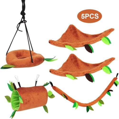 Hanging double-thickness hamster hammock plush warm sleeping bag big hanging house ferret rabbit, pet bed