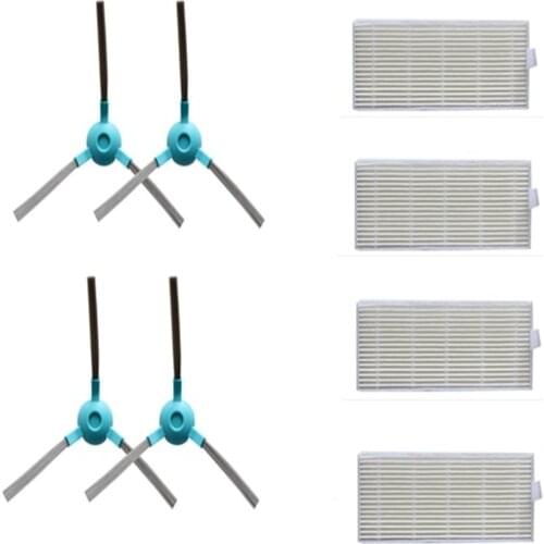 Robot Vacuum Cleaner HEPA Filters +Side Brushes for Conga 1390 1290 y Series Robotic Vacuum Cleaner Parts Accessories