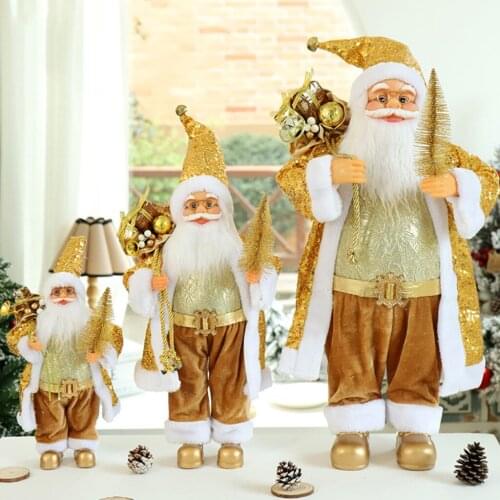 Kerst 2021 Vrolijk Kerstfeest Decoraties Christmas Doll Voor Huis Ornament Xmas Santa Claus Plush Doll Home Desk Craftwork Decor