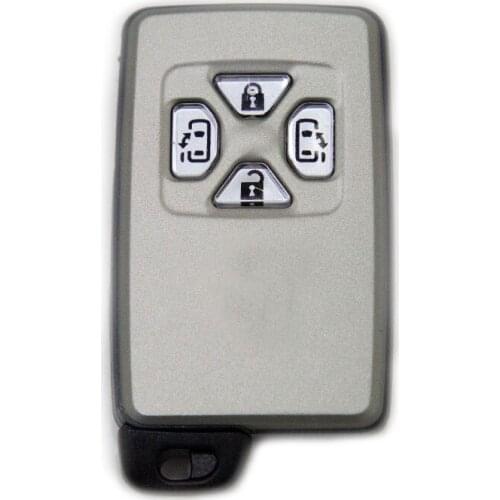 4Buttons silver car key shell with two sliding door buttons for Toyota Camry Reiz RAV4 Highlander Key Case Fob for Crown Prado