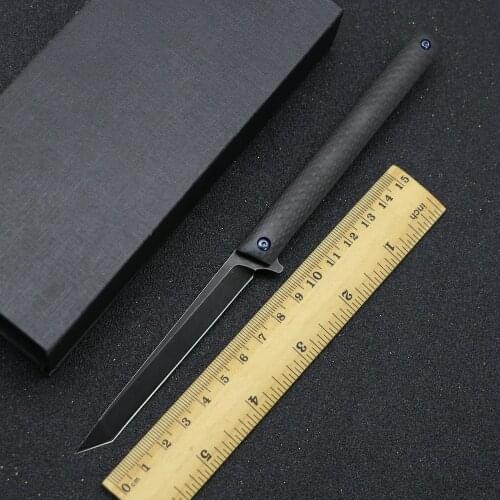 LOVOCOO EDC folding knife m390 titanium Carbon fiber flipper pocket camping rescue tactical pen knives rescue gift survival tool