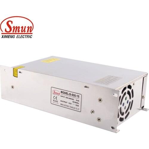 SMUN S-500-15 500W 15V 32A Single Output Switching Power Supply With CE ROHS Certifactes
