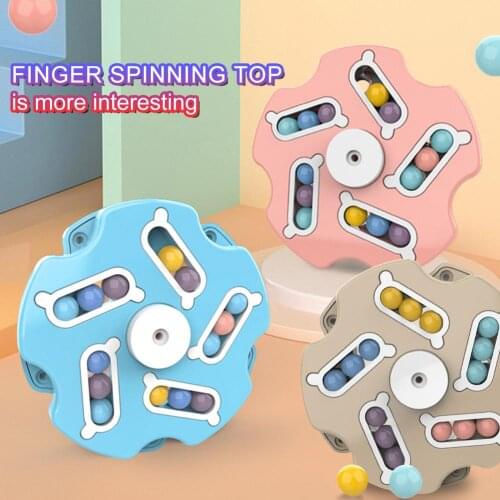 Magic Rotating Bean Toy Colorful Beads Fingertip Toys Childrens Finger Gyro Magic Disk Educational Cube Toy 360-Degree Rotation