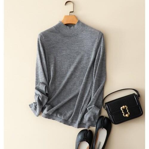 High quality 100% worsted cashmere sweaters women essential autumn winter turtleneck solid color pullovers