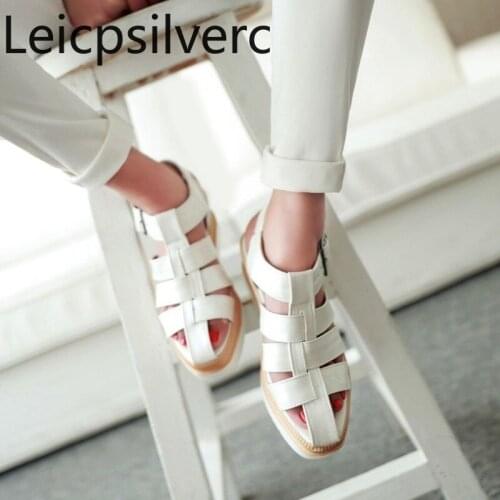 Womens Sandals summer The New fashion Open toe Buckle Wedge High heel Womens shoes plus size 33-43