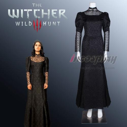 TV Series Yennefer of Vengerberg Cosplay Costume Women for Party Sexy Lace Dress Black Dress Mermaid Skirt dress custom made