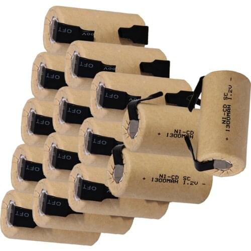 15 pcs SC 1300mah 1.2v battery NICD rechargeable batteries for emergency light toy equipment power batterie power tools