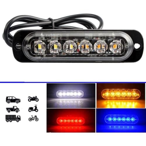 18 Modes 6LED Car Truck Light Rectangular 18W 1000LM Waterproof IP67 Emergency Beacon Warning Hazard Flash Strobe Light