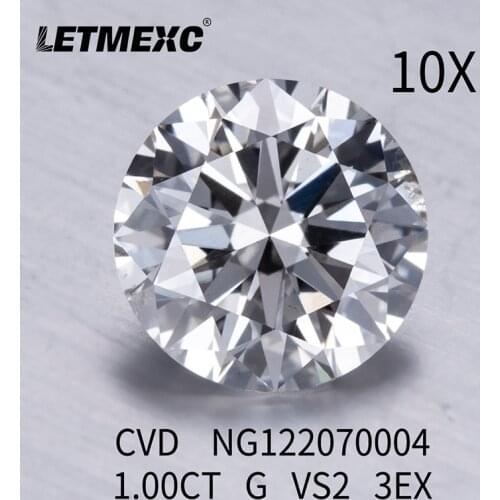 1CT Carat G Color VS2 3EX NGIC Certificate Round HPHT CVD Lab Diamond