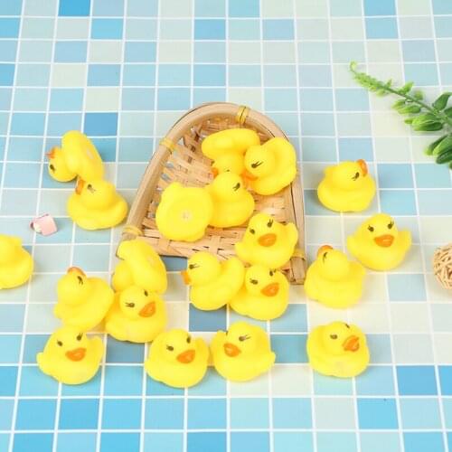 20pcs/bag Rubber Yellow Duck Baby Shower Water Toys Children Gift Baby Bath Toys