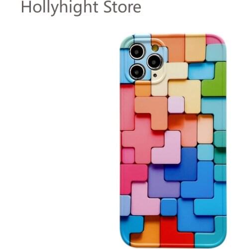 2021 Ins Colorful 3D Vision Block IPhone11/12Pro for IPhone Xsmax Case XR Case 7/8Plus Phone Cases