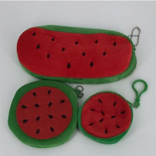 3Sizes - 8CM fruit Plush Purse , 10cm keychain Plush Toy Purse , watermelon plush coin purse