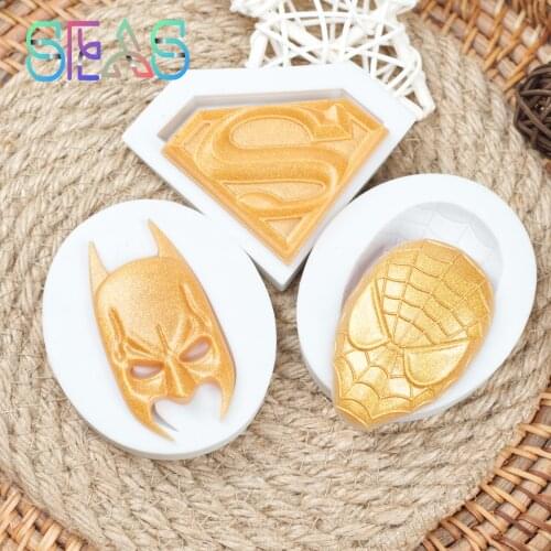 3pc Super Hero Lace Fondant Mold Silicone Cake Molds Cake Decorating Tools Pastry Kitchen Baking Accessories
