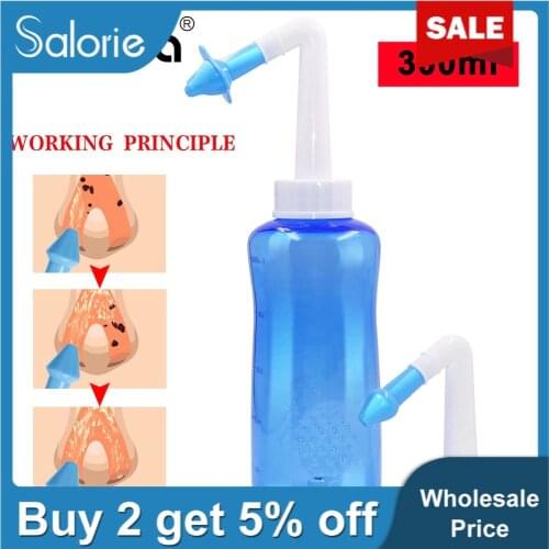 300ml Children Nasal Aspirator Neti Pot Nasal Wash Cleaner Nose Protector Cleans Moistens Child Adult Avoid Allergic Rhinitis