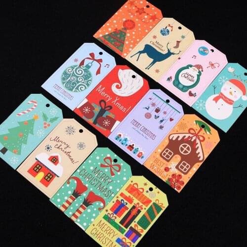 50pcs/lot Jewelry Earring Accessory Display Card 4x6.8cm Cartoon Christmas Pattern Paper Hangers Tag Personalized Wholesale