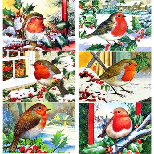 New 5D DIY Diamond Painting Snowbird Diamond Embroidery Snow Scene Cross Stitch Full Square Round Drill Home Decor Manual Gift