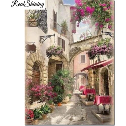 Diamond Embroidery "European Garden Scenery" 5D DIY Diamond Painting Full Square/Round drills Mosaic Wall Art Decoration FS7086