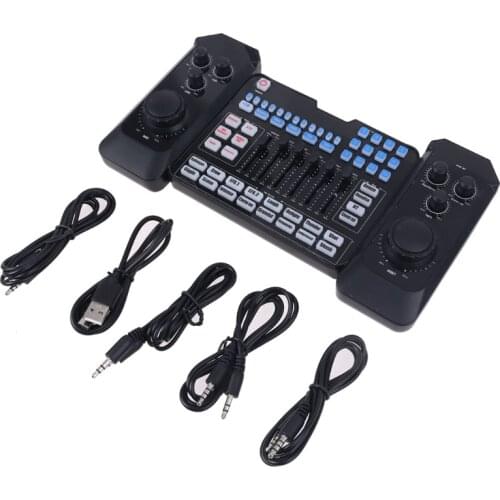 2021 USB Rechargeble Bluetooth Audio Mixer Headset Microphone Webcast Live Streaming Sound Card for Recording Karaoke Singing