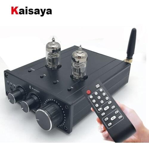 Bluetooth 5.0 Tube 6J3 HiFi Preamplifier Board U Disk input Amplifier Board With FM Radio Remote Controller T0376