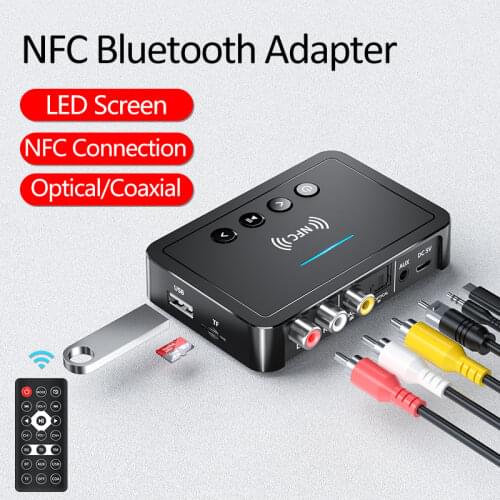 Bluetooth Car kit Receiver BT 5.0 FM Transmitter Audio Stereo AUX 3.5mm Jack RCA Wireless Bluetooth Adapter Remote Control