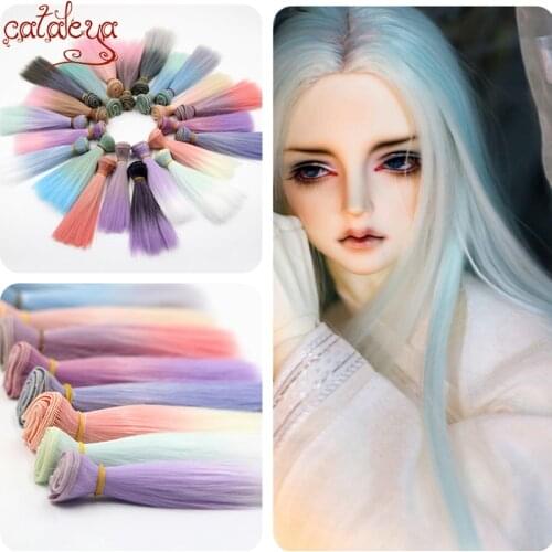 Cataleya Bjd 1 PCS 15*100cm And 25*100cm DIY High Temperature Fiber Gradually Color Dolls Wig