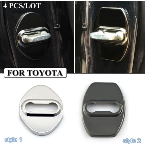 Ceyes Car Styling Stainless Steel Covers Door Lock Cover Case For Toyota Corolla Avensis Rav4 Yaris Accessories Car-Styling 4pcs