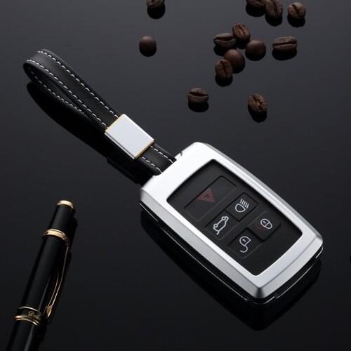 Aluminium Alloy Key Cover Shell Case Holder Ring For 2018 Land Rover Range Rover Sport Evoque Velar Discovery 5 keychain