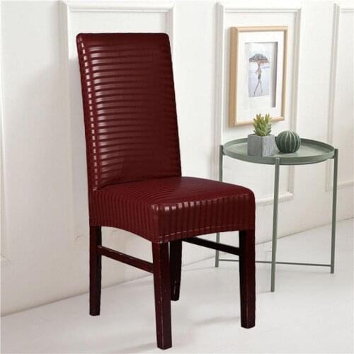 Chair Cover Faux Leather PU Elastic Full-Cover Chair Cover Waterproof and Oil-Proof Shell