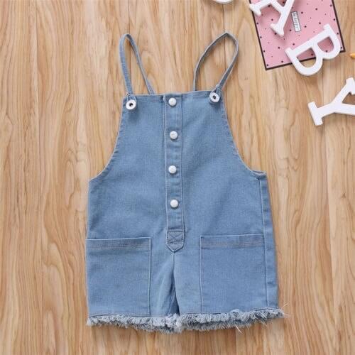 Newborn Kid Baby Girls Denim Romper Jumpsuit Pants Outfits US Stock wea