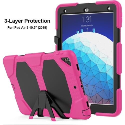Heavy Duty Protection Tablet Case for iPad Air 3 case 10.5 Full Body Silicone Cover for iPad Pro 10.5 with Removable Kickstand