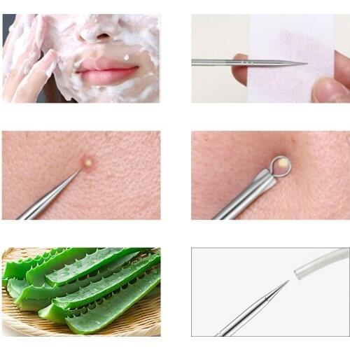 11pcs/Set Acne Pin Pimple Extractor Risk Free Pimple Pin Stainless Steel Blackhead Remover Pimple Extractor Facial Care Tools