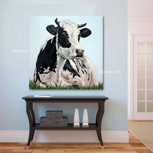 Canvas painting big size handpainted Modern Animal Oil Painting The Cow Canvas Art Wall Pictures For Living Room Home Decoration