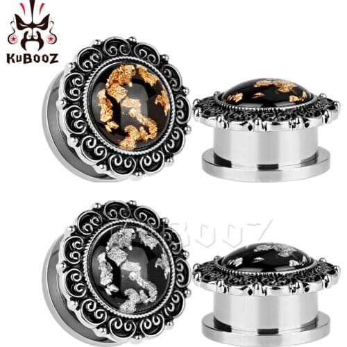 KUBOOZ piercing jewelry stainless steel Buddhism ear gauges plugs and tunnels body jewelry mix size lot
