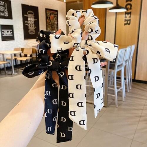 Bow Letter Knot Hair Rope Ribbon Elegant Head Tie Band Ladies Scarf Summer Headdress Long Streamer Fashion Accessories