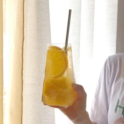 Lovely Breakfast Cup Creative Style Restaurant Glass Cup Drink Cup Transparent Soda Drink Bubble Water Juice Ice Coffee Cup