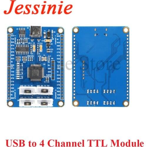 USB to 4 Channel TTL Serial Port Convertor Module FT4232HL USB to Multi-channel Serial Port 5V 3.3V Development Board