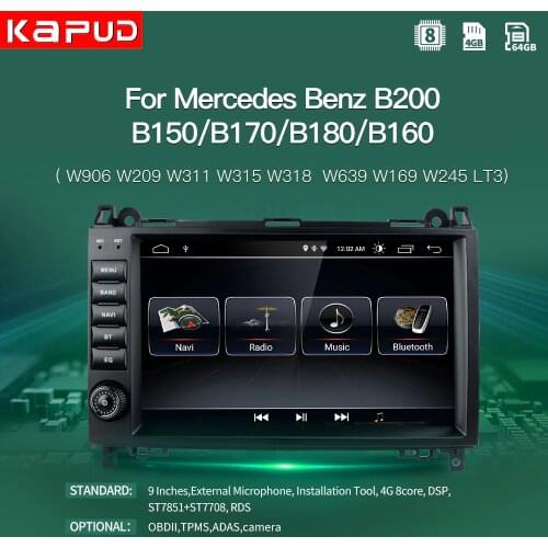 Kapud Multimedia Auto Auto Radio Stereo Receiver Android Navigatie Voor Mercedes Benz B200 W169 W245 W639 Viano Vito Gps DSP Dvd